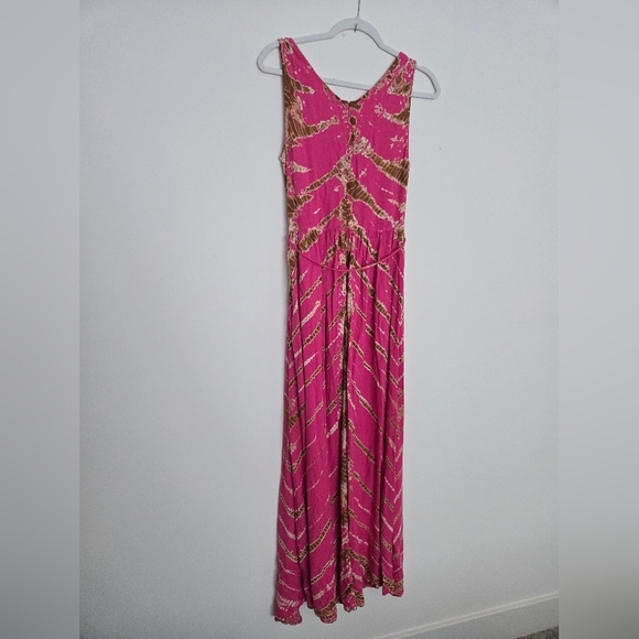 Young Fabulous & Broke Pink and Gold Sleeveless Maxi Dress | size M - Picture 5 of 7